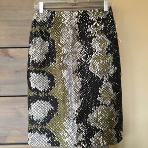 Prada Pencil Skirt Snakeskin Print